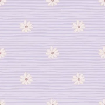 Doodle ditsy seamless pattern. Hand drawn chamomile print. Abstract floral or Illustrazione stock