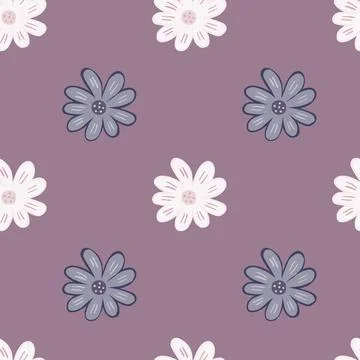 Doodle ditsy seamless pattern. Hand drawn chamomile print. Abstract floral or Illustrazione stock