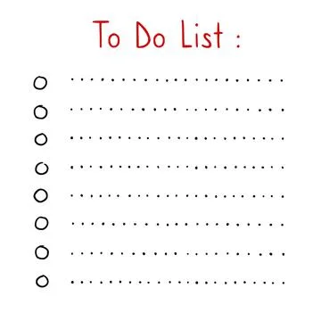Doodle to do list, hand drawn sketch checklist. Notebook schedule, task paper Illustrazione stock