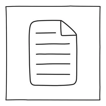 Doodle to-do list icon or logo, hand drawn with thin black line. Stock Illustration