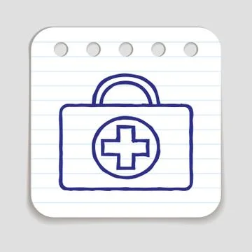 Doodle Doctors Bag icon Stock Illustration