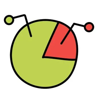 Doodle donut chart icon design Illustrazione stock