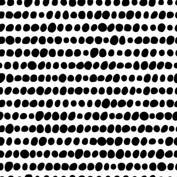 Doodle dotted lines seamless pattern. Simple monochrome geometric ornament. Illustrazione stock