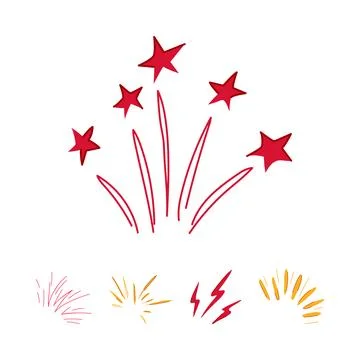 Doodle drawing elements creating explosion or burst concepts 스톡 일러스트