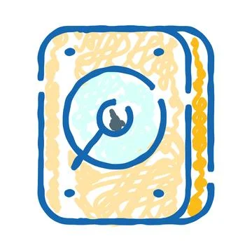 Doodle drawing hard drive data storage concept Stock Illustration