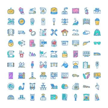 Doodle drawing icon set for various concepts Stock Illustration