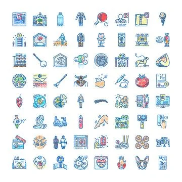 Doodle drawing icons collection hand drawn style Stock Illustration