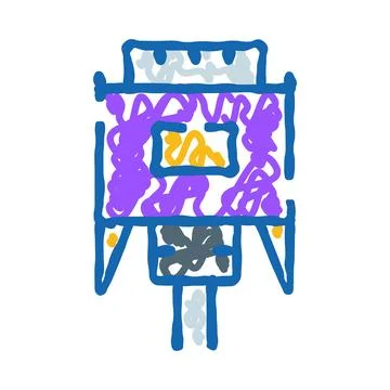Doodle drawing machine mechanical part technical device Stock Illustration