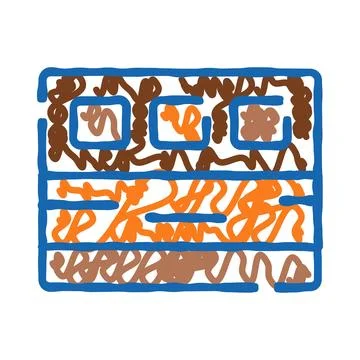 Doodle drawing representing bakery shop stall illustration Stock Illustration