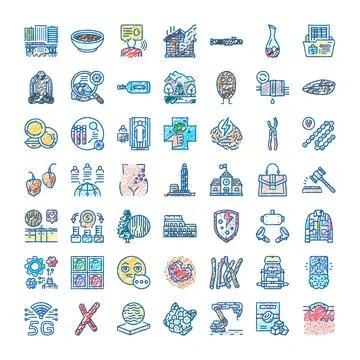 Doodle drawing style various concept and theme icons Stock Illustration