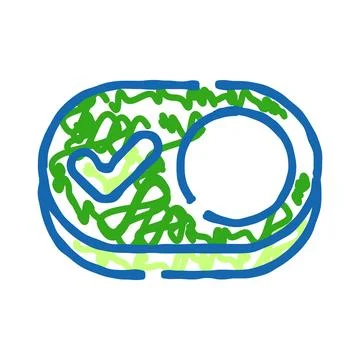 Doodle drawing toggle switch with checkmark on 스톡 일러스트