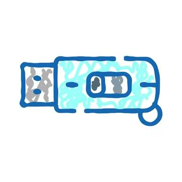 Doodle drawing of usb flash drive for data storage Stock Illustration