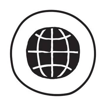Doodle Earth icon Stock Illustration