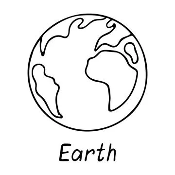 Doodle of Earth planet on white background. Stock Illustration