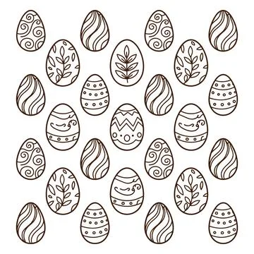 Doodle Easter Eggs Иллюстрация
