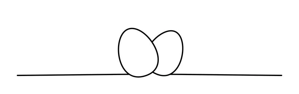 Doodle Easter Eggs line art banner Stock Illustration