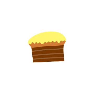 Doodle Easter kulich cake or Christmas panettone. Stock Illustration