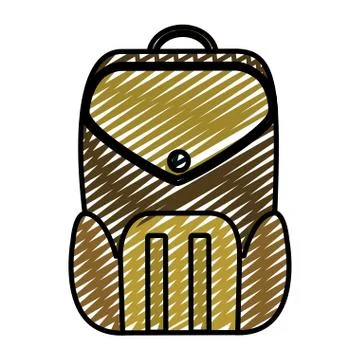 Doodle education backpack school tool design Ilustração Stock
