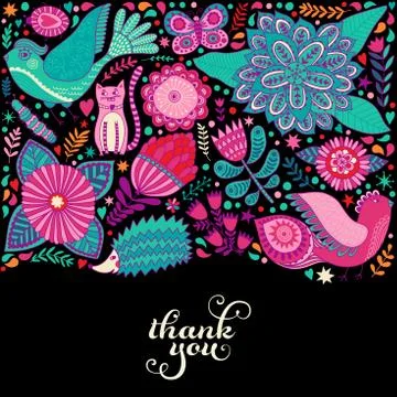 Doodle elements illustration made of flowers and herbs Stock Illustration