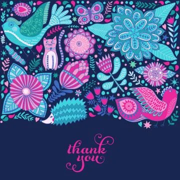 Doodle elements illustration made of flowers and herbs Stock Illustration