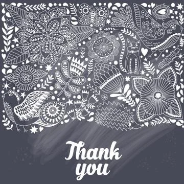 Doodle elements illustration made of flowers and herbs Stock Illustration