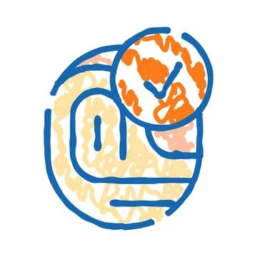 Doodle email message icon with checkmark confirmation Stock Illustration