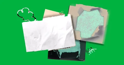 Doodle emerging, scribble drifting, collage rotating, finalizing design on Video stock 317284473