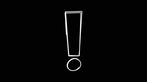 Doodle exclamation mark animation, isolated on black and white backgrounds Stock Footage 139532675