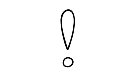 Doodle exclamation mark outline, hand drawn animation on a white background Stock Footage 289111271