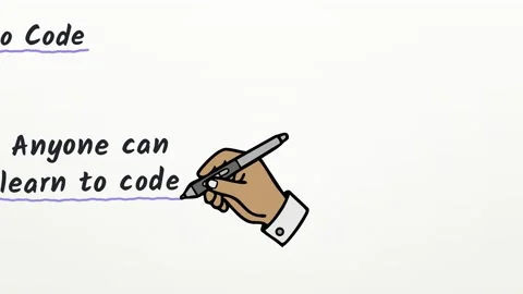 Doodle explainer Learn to Code with sketches of basics projects and problems 4K Vídeos de archivo 348699021