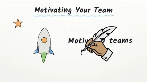Doodle explainer Motivating Your Team with sketches of recognition growth Stock Footage 348699456
