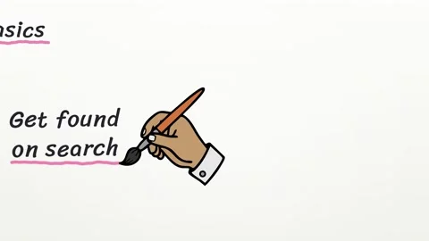 Doodle explainer SEO Basics with sketches of great content right keywords Vídeos de archivo 348699970