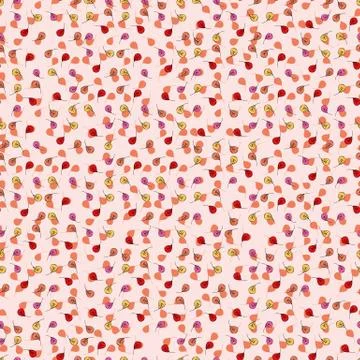 Doodle fallen leaves seamless vector pattern Illustrazione stock