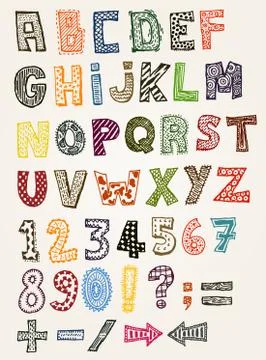 Doodle fancy abc alphabet Stock Illustration
