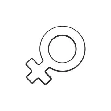 Doodle female Venus symbol Stock Illustration