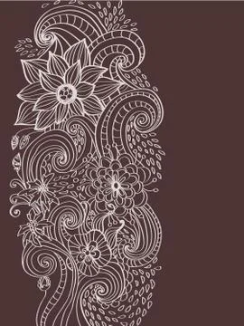 Doodle floral background Stock Illustration