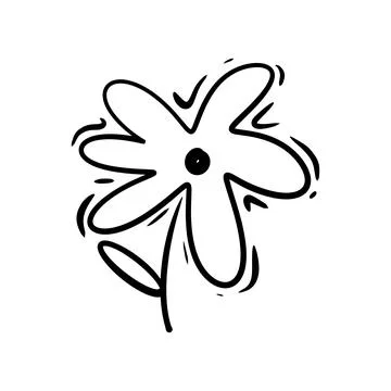 Doodle floral element. Vector daisy flower drawing. Stock Illustration