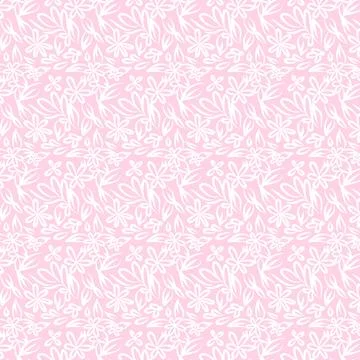 Doodle floral seamless pattern. Simple flower sketch drawing graphic vector w Illustrazione stock