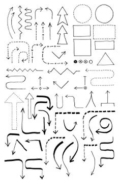 Doodle Flowchart Set Stock Illustration