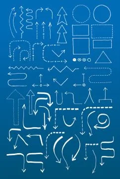 Doodle Flowchart Set Stock Illustration