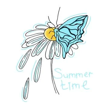 Doodle flower drawing Illustrazione stock