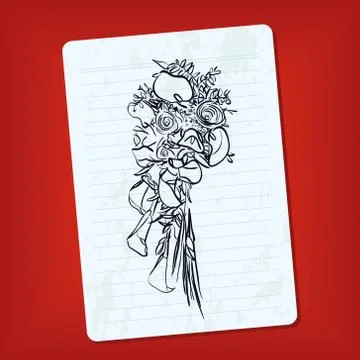 Doodle flower Stock Illustration