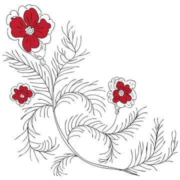 Doodle Flowers Stock Illustration