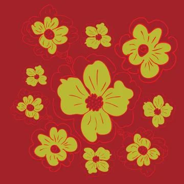 Doodle Flowers Stock Illustration