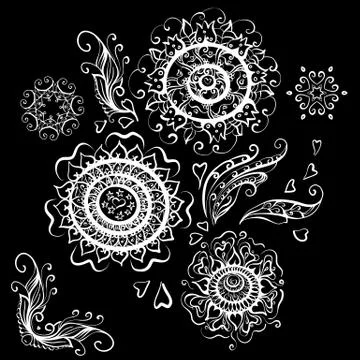 Doodle Flowers Stock Illustration