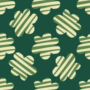 Doodle flowers seamless pattern. Floral print with daisies flowers. Stock Illustration