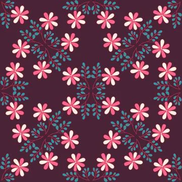 Doodle Flowers Seamless Pattern Stock-Illustration