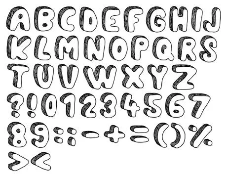 Doodle font Stock Illustration