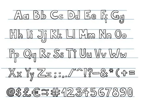 Doodle Font Stock Illustration