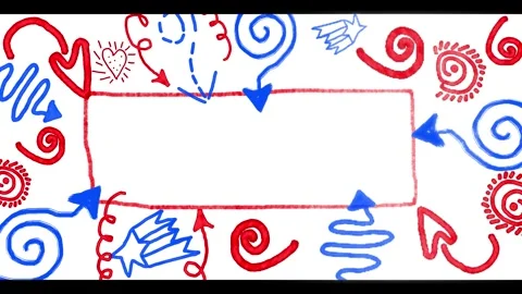 Doodle frame with arrows, hearts and swirls Stock Footage 332677017